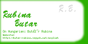 rubina butar business card